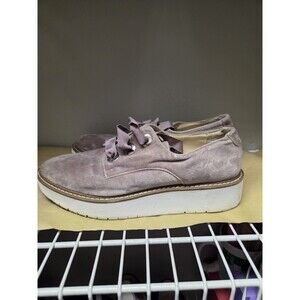 Zara Casual Platform Velvet Ribbon Lace Shoe Sz 41 US 10/10.5 Women Purple Shoe3